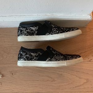 Lanvin black and white skate sneakers.